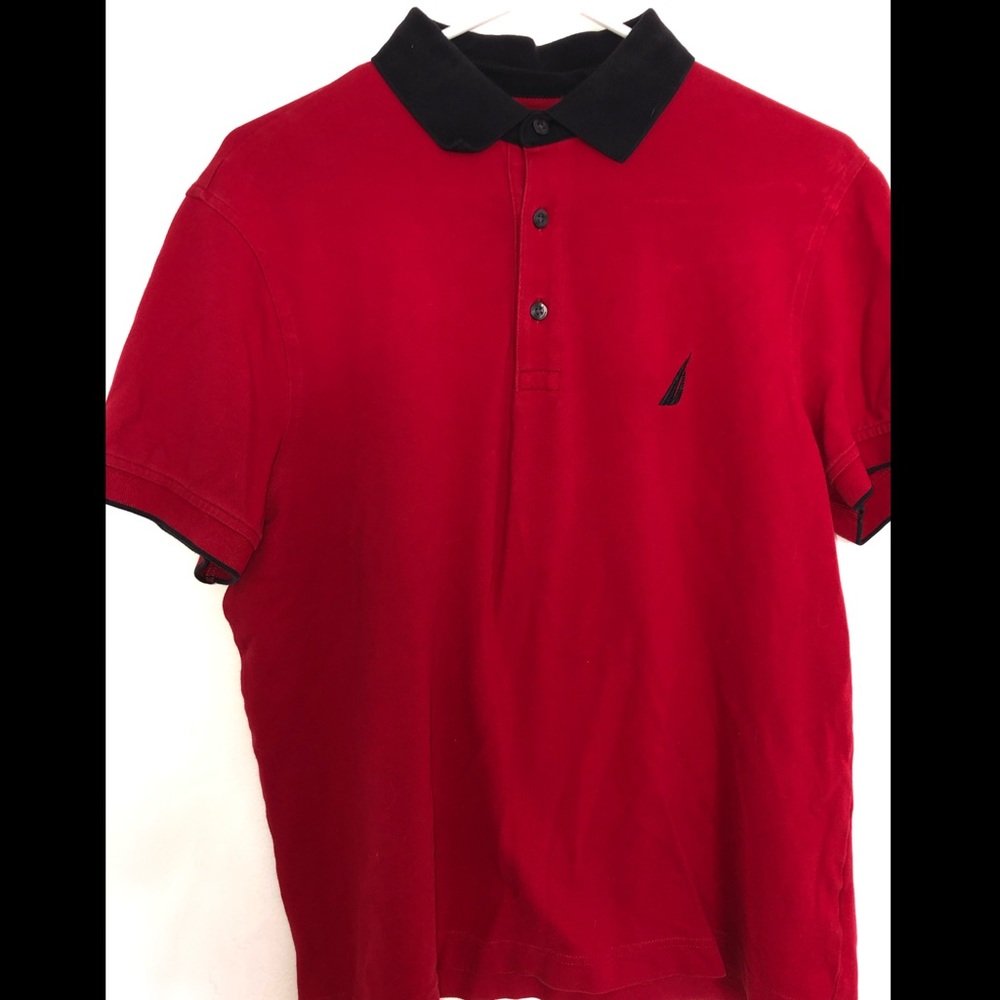 men’s size SMALL -  red , collared , nautica polo